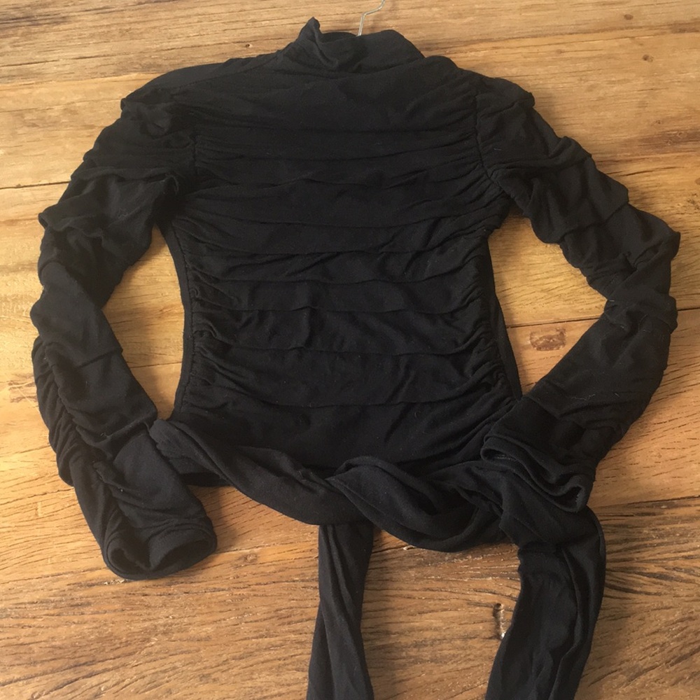 ARDEN B Wrap Mock Neck Blouse